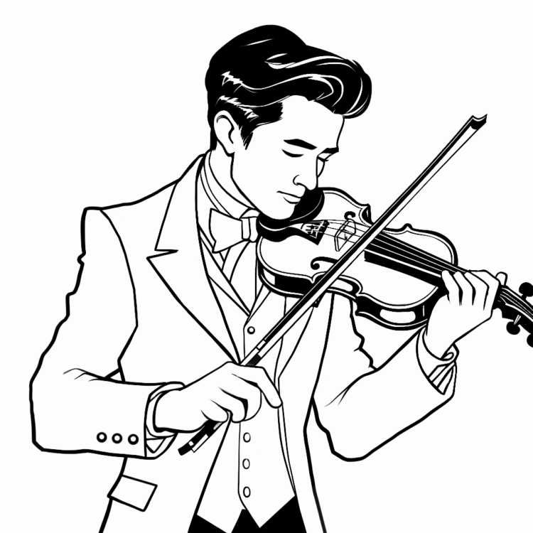 Ausmalbild Violine