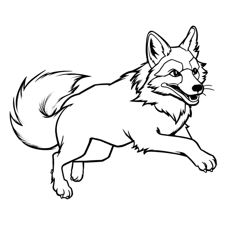 Ausmalbild Wilder Rotfuchs