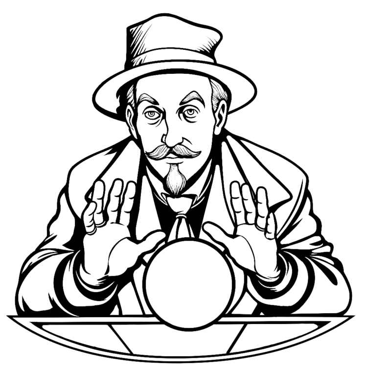 Coloring picture magician magic ball