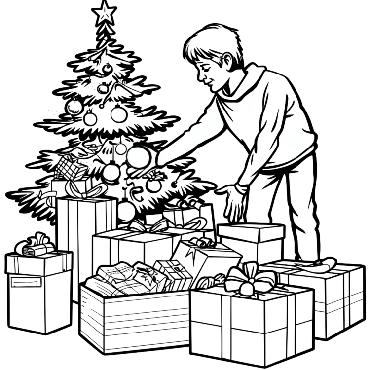 Coloring picture festive decoration