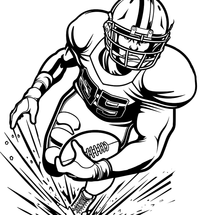Ausmalbild Actiongeladener American Football