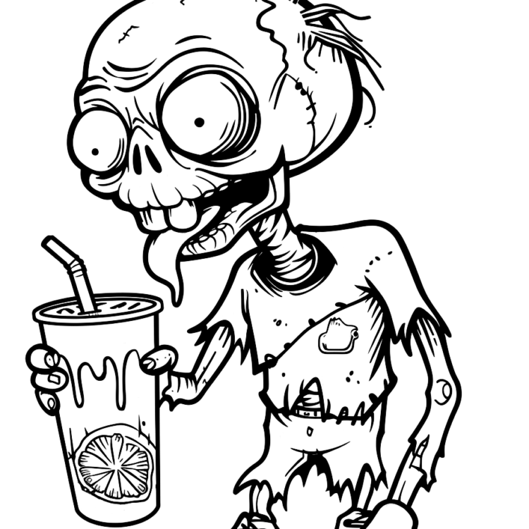 Ausmalbild Alberner Zombie