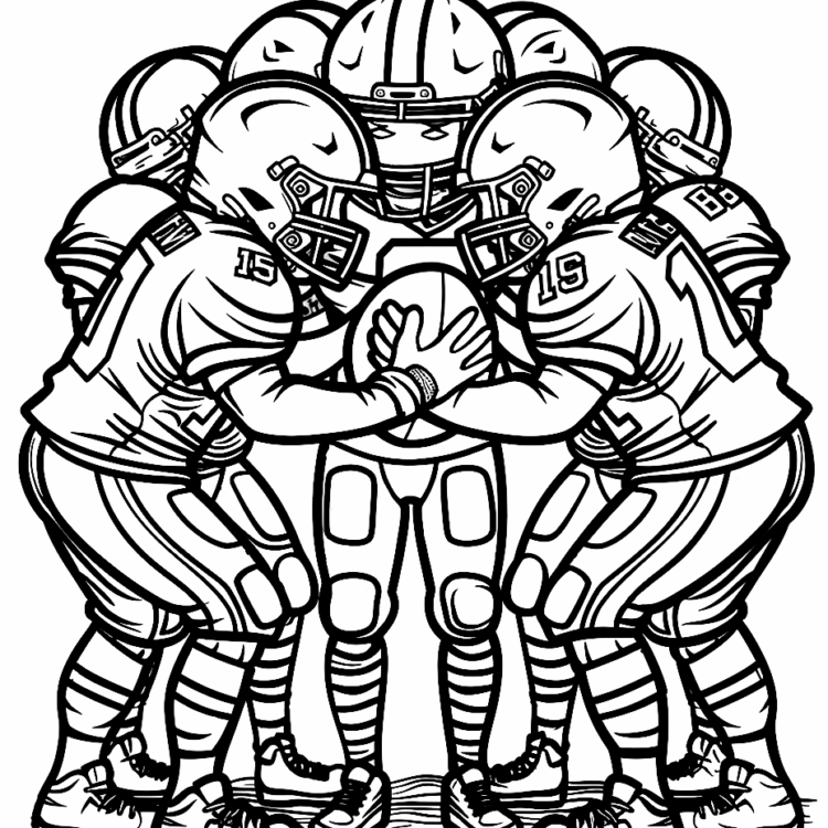 Ausmalbild American Football-Spiel