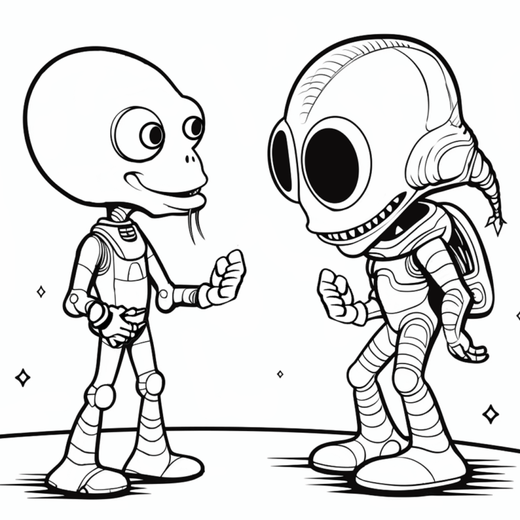 Dibujo para colorear alienígena