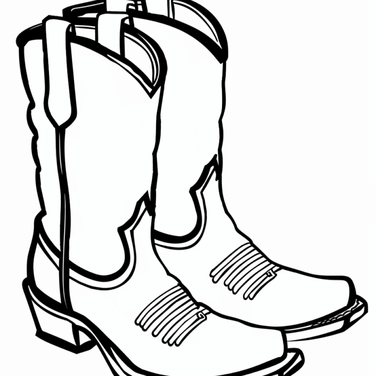 Dibujo para colorear zapatos de vaquero