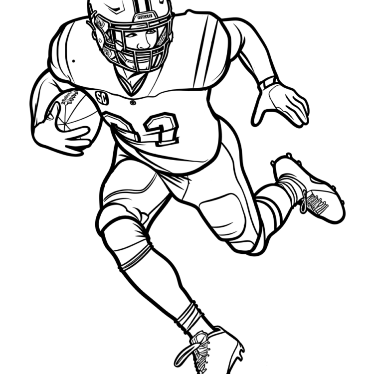 Dibujo para colorear jugador de fútbol corriendo