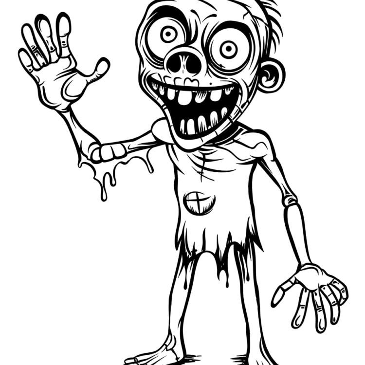 Coloring picture Happy Zombie
