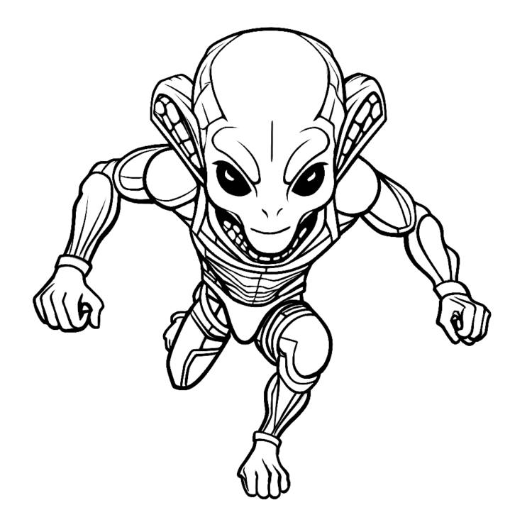 Espeluznante página para colorear de extraterrestres