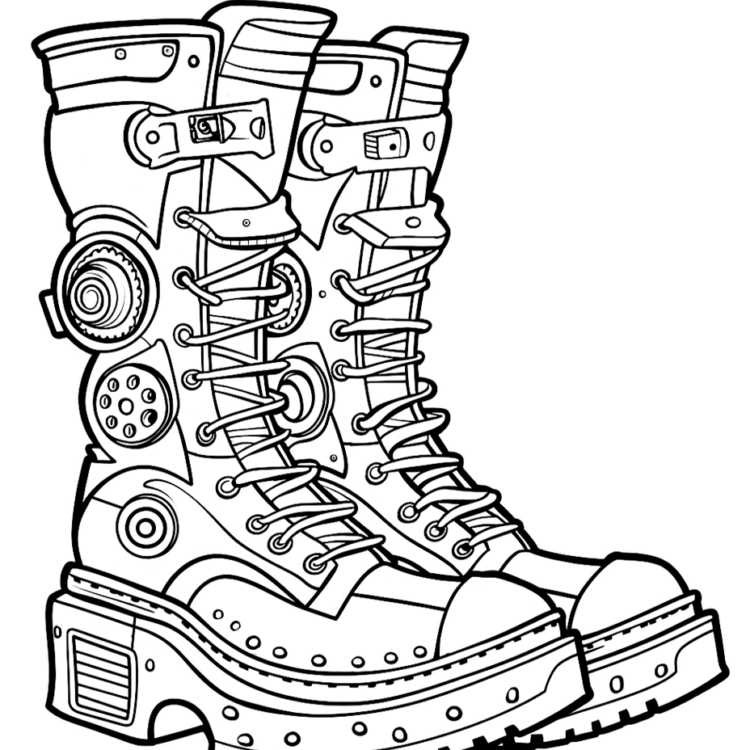 Ausmalbild Lustige Schuhe