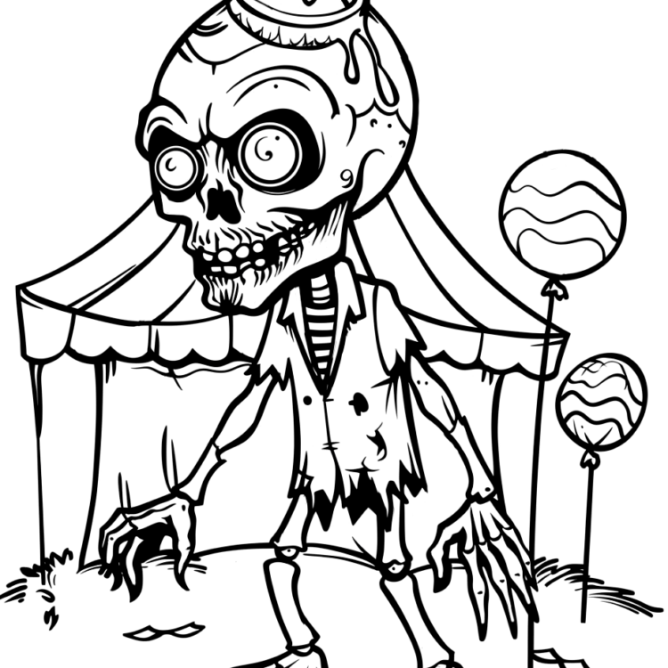 Ausmalbild Lustiger Zombie