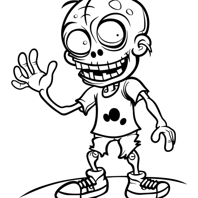 Coloring page Cute zombie