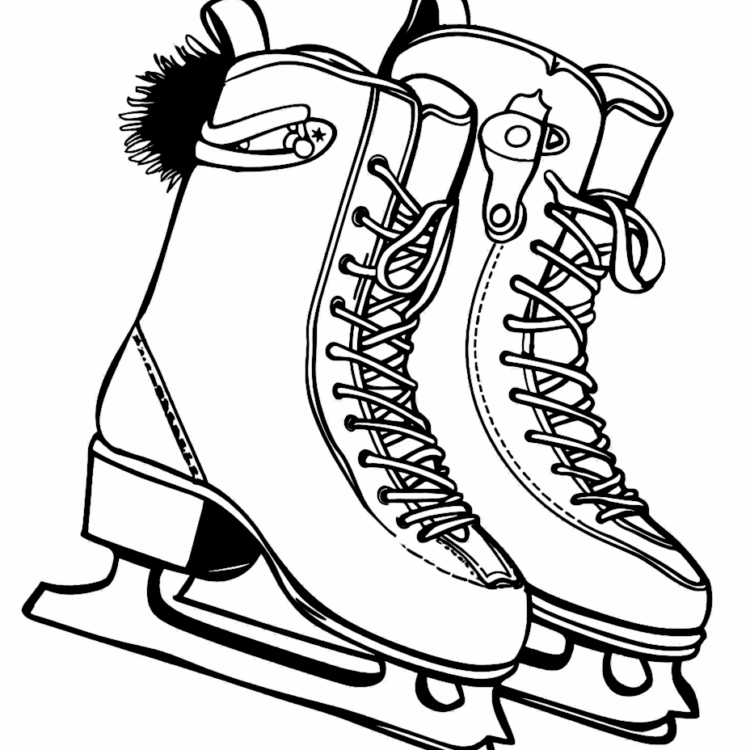 Coloring picture ice skates