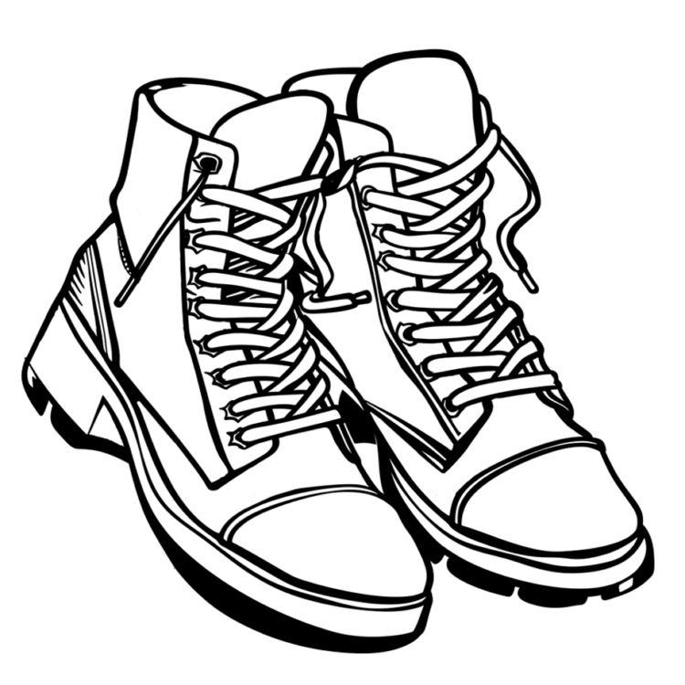 Coloring picture shoes mandala