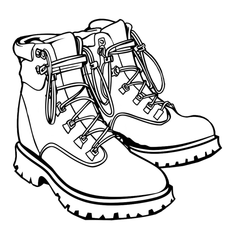 Download free shoes coloring page