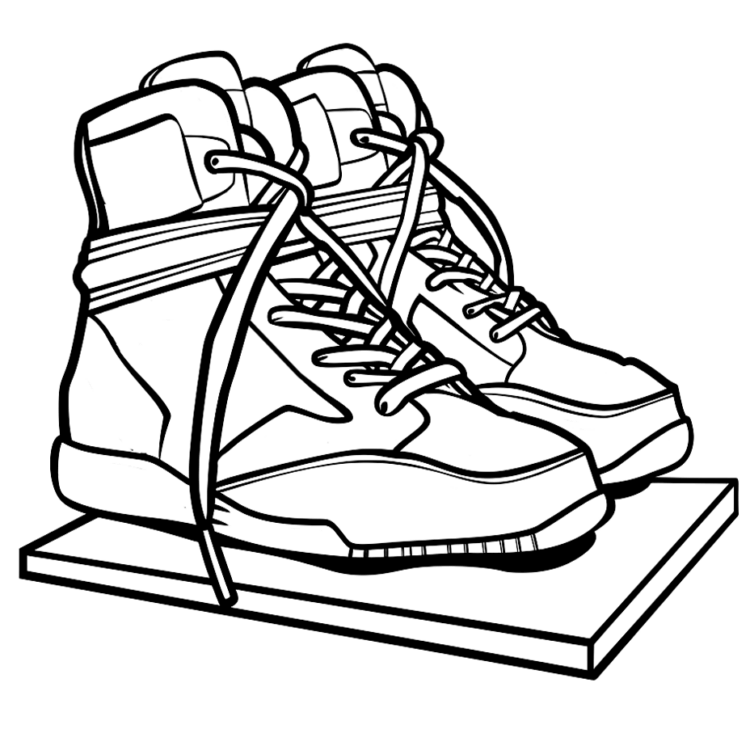 Ausmalbild Schuhe kostenlos drucken