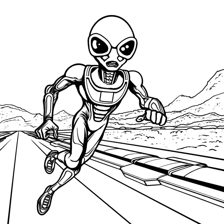 Ausmalbild Weltraumforscher Alien