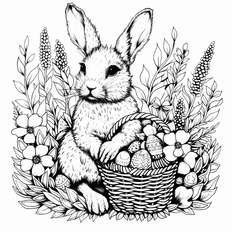 Pinta el conejo de Pascua