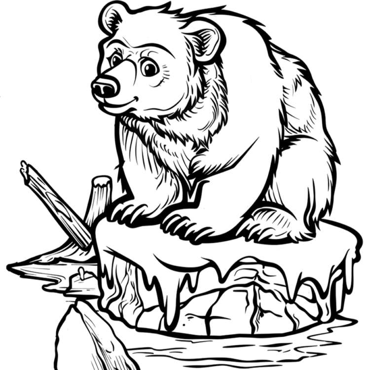Ausmalbild Arktischer Eisbär