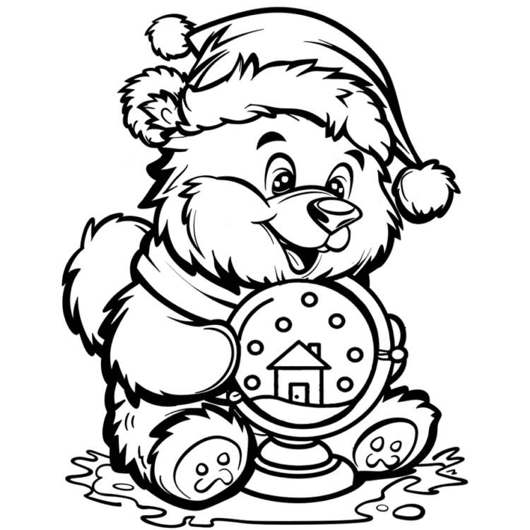 Dibujo para colorear bebé oso polar