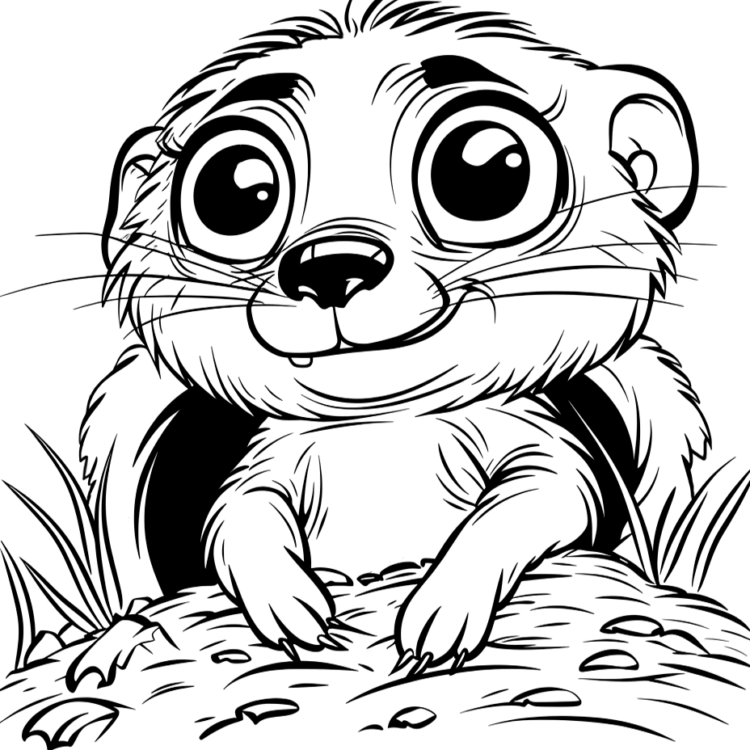Dibujo para colorear suricata bebé