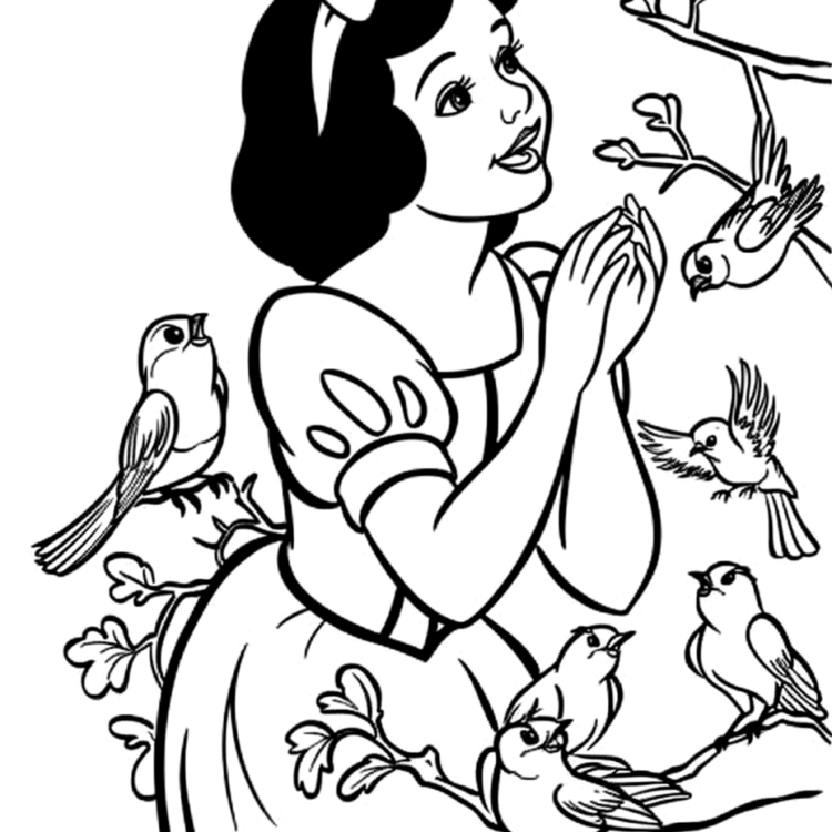 Dibujo para colorear Encantadora Blancanieves
