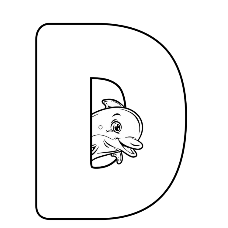 Coloring picture letter D