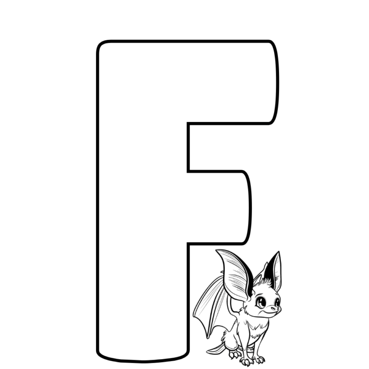 Coloring picture letter F