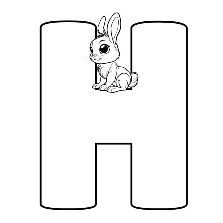 Coloring picture letter H
