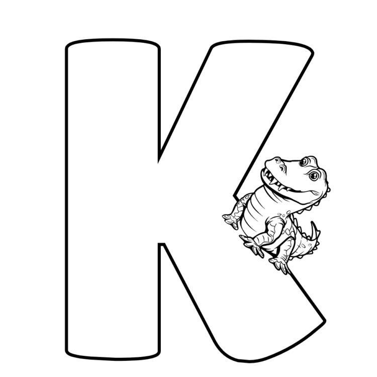 Dibujo para colorear letra K