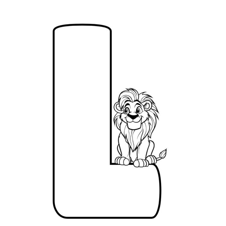 Dibujo para colorear letra L