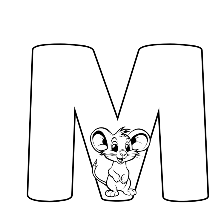 Dibujo para colorear letra M