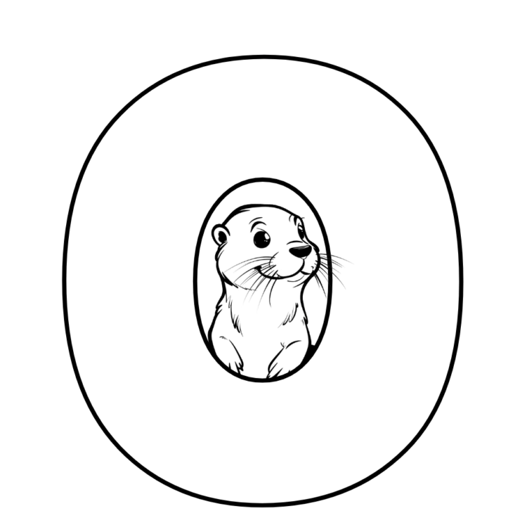Dibujo para colorear letra O