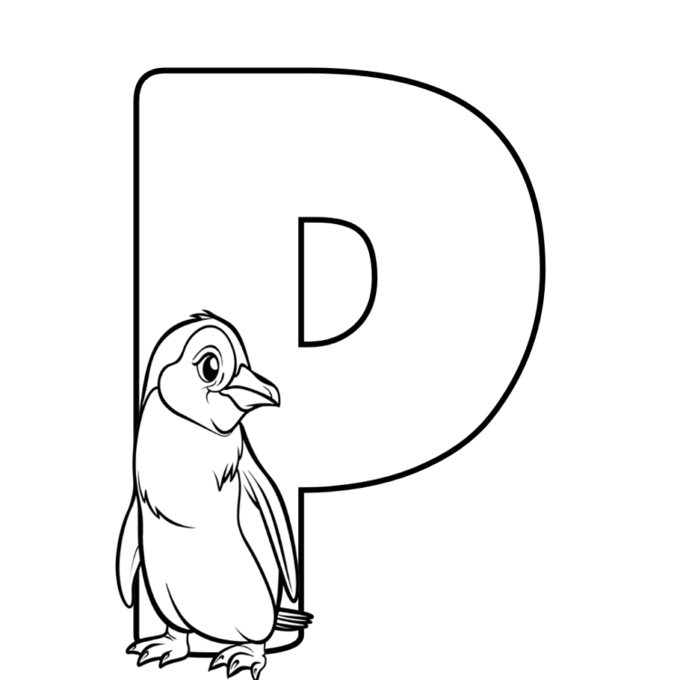 Coloring picture letter P