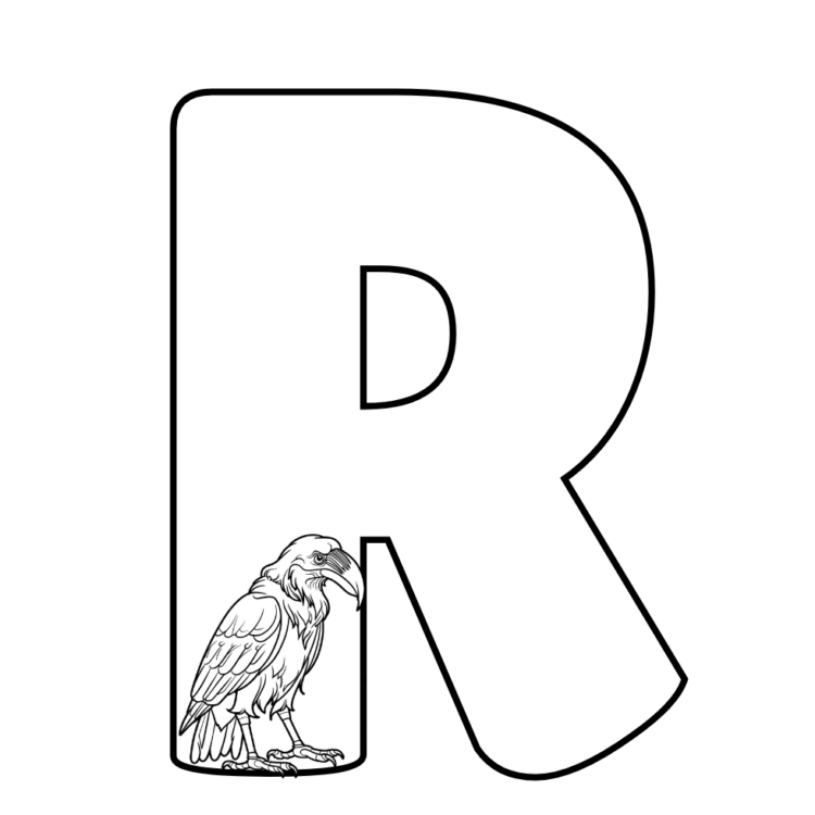 Coloring picture letter R