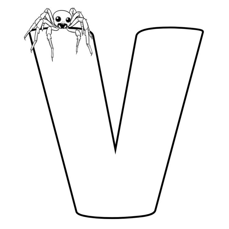 Dibujo para colorear letra W