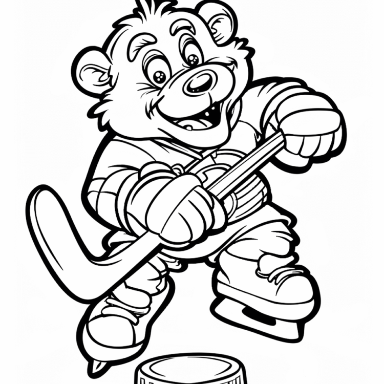 Coloring picture Cool polar bear