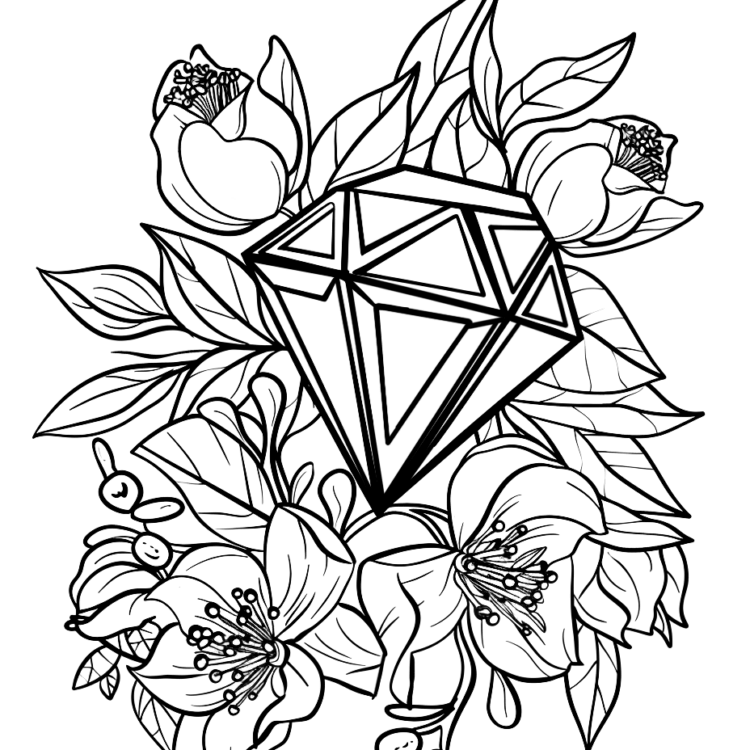 Dibujo para colorear diamante