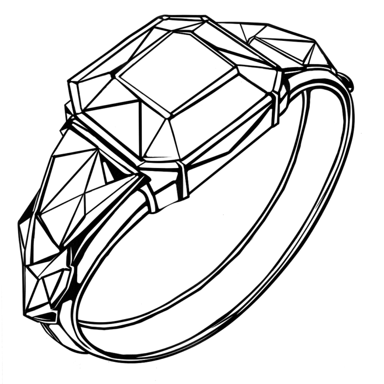 Coloring picture diamond ring