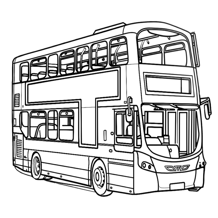 Dibujo para colorear Autobús de dos pisos