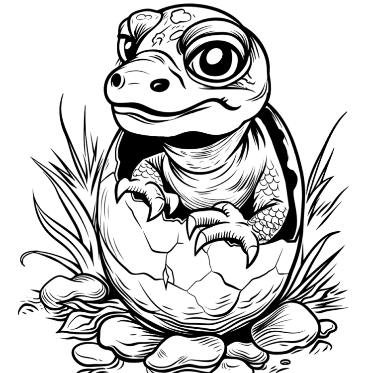Jungle lizard coloring page