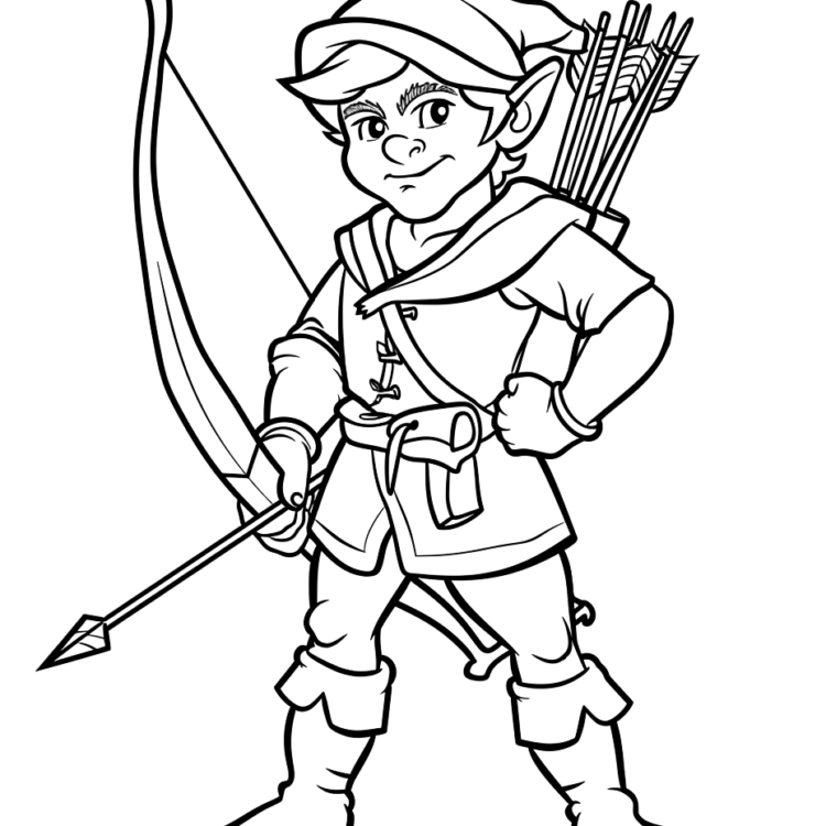 Coloring picture Noble Robin Hood