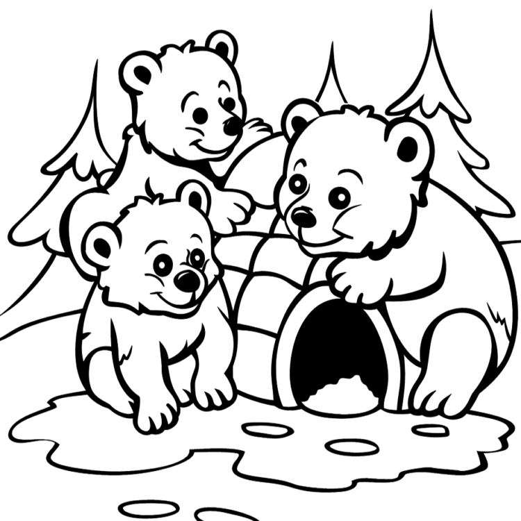 Ausmalbild Eisbären