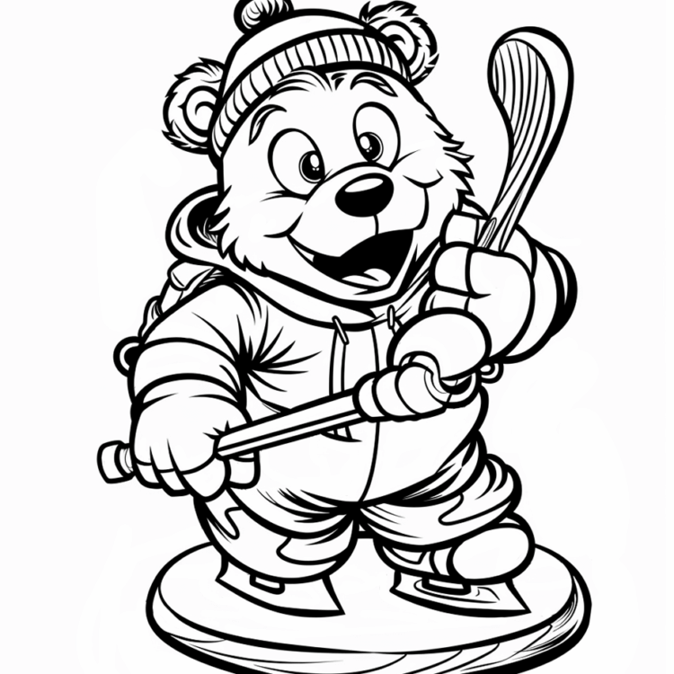 Ausmalbild Erkundender Eisbär