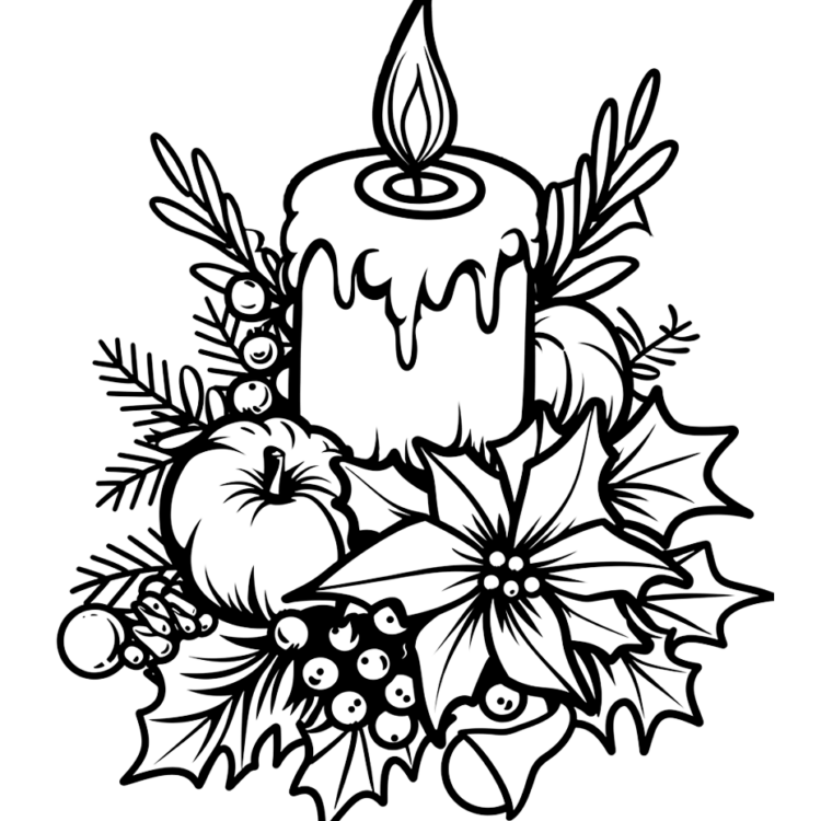 Vela festiva para colorear