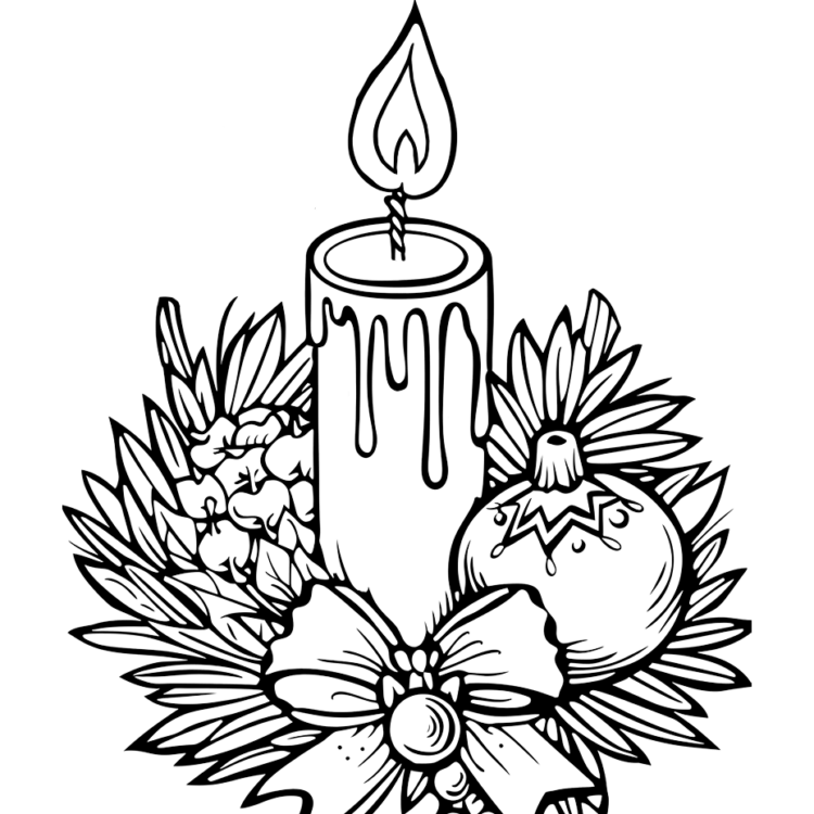 Peaceful candle coloring page
