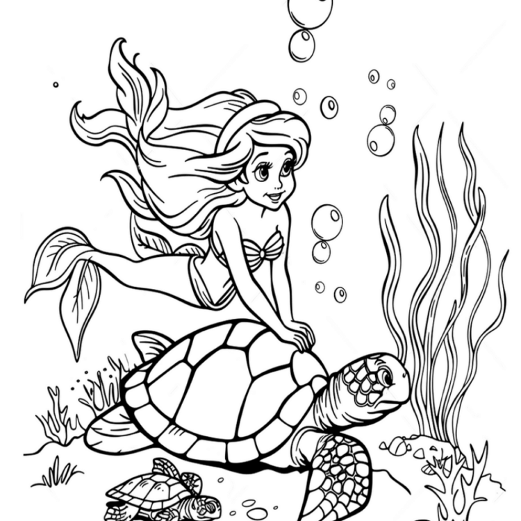 Dibujo para colorear Ariel feliz