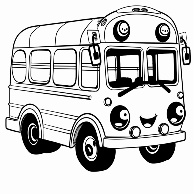 Coloring picture Happy bus