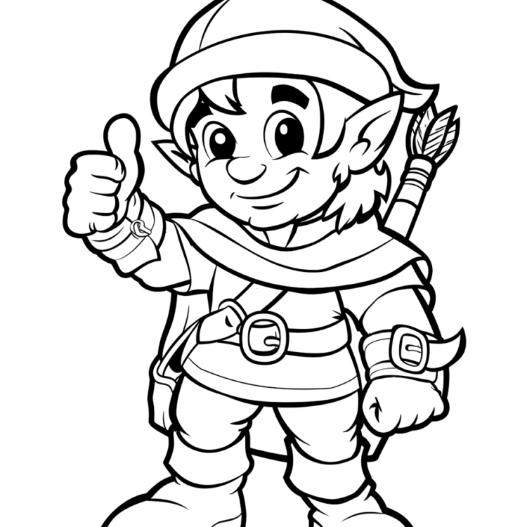 Coloring picture Happy Robin Hood