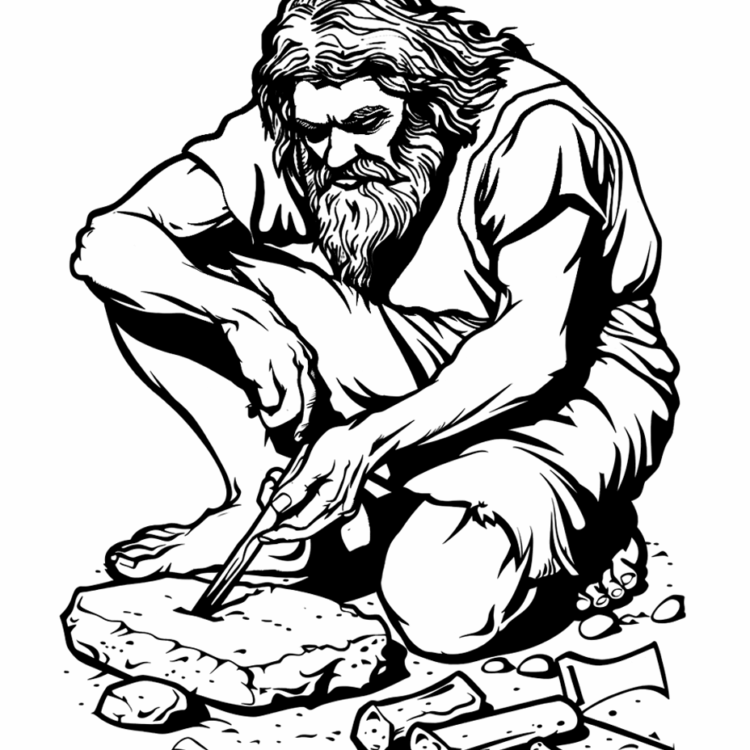 Dibujo para colorear hombre primitivo edad de piedra