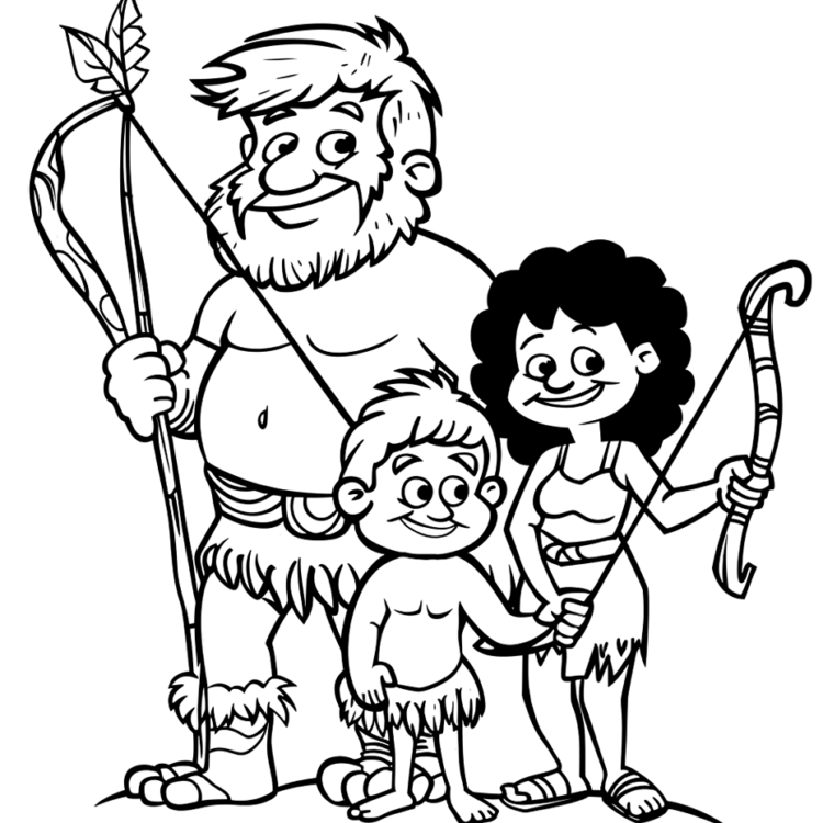 Dibujo para colorear Edad de Piedra Temprana
